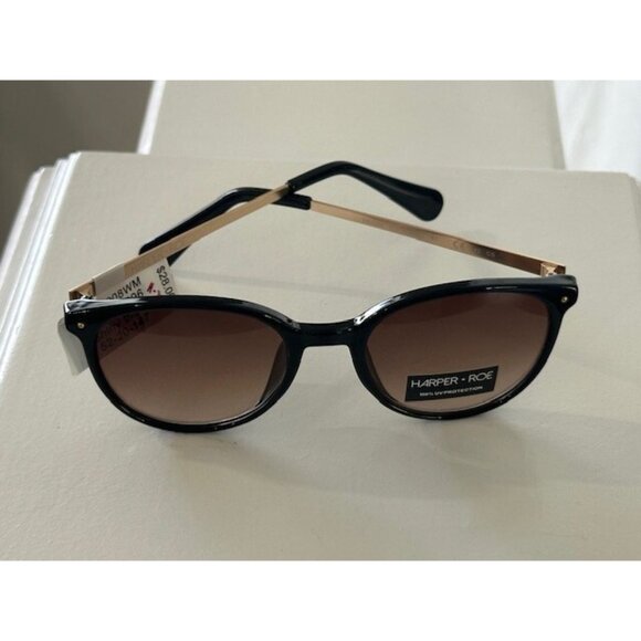 HARPER + ROE Rx’able Sunglasses Shiny Black HR1008 52-20-147 Brown Lenses NWT - Picture 8 of 11